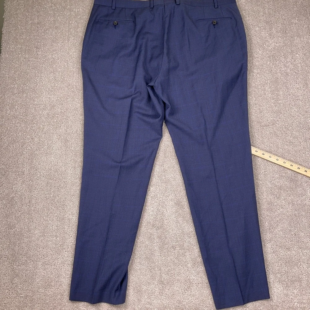 Lauren Ralph Lauren Pants Men 42W 32L‎ Blue Plaid Wool Stretch Dress Trousers